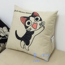삼각 쿠션 쿠션 쿠션 침대 머리 허리 보호대 쿠션 다다미 쿠션 창문 쿠션 소파 사무실 의자 등받이, 치즈캣 - 스탠딩, 코어 포함 20x35x45cm