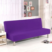 21 무방비 소파 침대 커버 유니버설 크기 스판 싼 빨 수 이동식 Slipcovers 거실, L Size 185-215cm, Purple