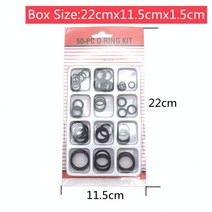 캔실링 캔시머고무 구색 O-링 NBR 수리 키트 수도꼭지 씰링 밸브 방수 내유성 가스켓 50 개, 01 Black