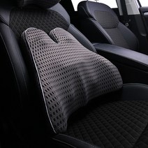 메모리폼 메쉬 차량용 등쿠션 등받이 차량용 자동차 의자 승용차 차량, 화이트블루 목쿠션, 1개