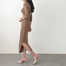 [천삼백케이] [오슈] 데일리 U넥 슬림핏 몸매 좋아보이는 롱원피스