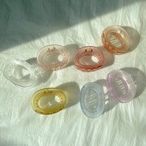 헤어 둥근 불투명 집게핀, 진핑크