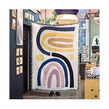 Peel Forest 세련된 아메리칸 잡화 레인보우 블랭킷 125X150cm 멀티 커버 니라그 스트라이프 레인보우…