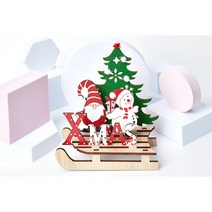 영원365 크리스마스 우드 카드장식 크리스마스볼펜6종세트 크리스마스스티커6종세트, H110-1 레이저나무입체장식카드_산타눈사람