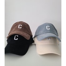 골덴 영문 C 씨 자수 볼캡 코듀로이 야구모자 캡모자 가을 겨울 남자 여자 패션모자