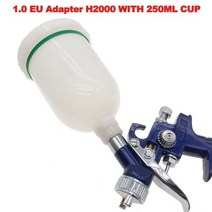 Wenxing 0.8mm 1.0mm 노즐 H2000 전문 HVLP 미니 페인트 스프레이 건 에어 브러시 페인팅 자동차 에어로 그래프 공압, 1.0 H2000 with CUP