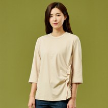 지센 여성용 셔링 디테일 티셔츠 LCTSL822