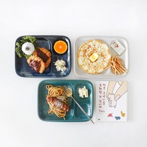 [오반자이] Aito 내추럴 도자기 브런치 식판 3종, 옵션2. Aito도자기식판[민트1p]