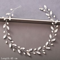 진주 라인석 여성 머리띠 웨딩 헤어 액세서리 신부 티아라 쥬얼리 실버 컬러 헤어밴드, 04 Silver Color