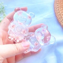 생화 곰돌이 그립톡 에폭시 스마트톡 아크릴 레진 입체, 1번