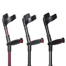(팔꿈치지팡이) 엘보클러치 칼라 1세트 목발 보행보조, 검정무광