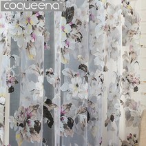 커튼 창문 창문형 거실 기성품 꽃 꽃 침실 주방 문 홈 장식 curtain