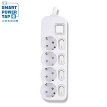 에코파워탭 국산 LED 개별 멀티탭 4구 EPM-L304SS 안전커버, 2.5m, 2개입