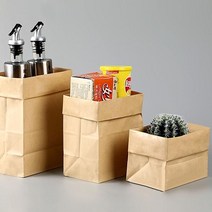 냉장고 정리 방수 코팅 페이퍼백 3size [크라프트 포장 페이퍼 내유 용기 종이 봉투 각대 정리함], 6호