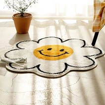 상상공간 귀엽고 폭신한 스마일 러그 미끄럼방지 발판 매트 꽃 모양 인테리어 소품