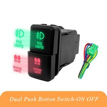 푸쉬락 스위치 12V 푸시 버튼 스위치 스팟 운전 안개 작업 조명 바 카메라 도요타 OEM 교체 녹색 빨간색 L, 01 빨간
