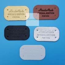 인조가죽 핸드메이드라벨 3B3E 플러스컴, 골드