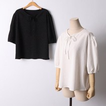 빅사이즈 205 스판도트반팔블라우스 DLTI662