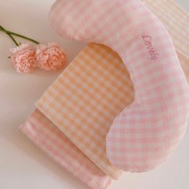 강아지 자수반달베게, 핑크