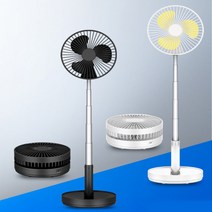 높이조절가능 늘어나는 접이식 캠핑 차박 안테나 탁상용 선풍기 FAN-400 대용량배터리 10시간 휴대용 충전식 무선 폴딩 사무실 참좋은, 블랙