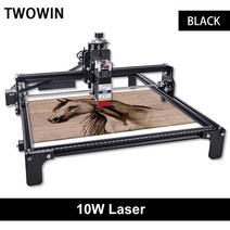 레이저각인기 TWOWIN-레이저 조각 기계 작업 420x400mm CNC 라우터 밀링 커터 프린터 목재 금속 유리, 07 10W Black
