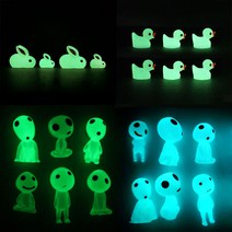 10개 야광 미니어처 빛나는 나무 영혼 화분 야외 정원 장식 오리 토끼, 나무영혼 사람, 10pcs 블루