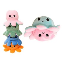 엄마의쇼핑 벨벳 양면 봉제인형 20cm 문어 애착인형 동물인형, 3양면문어인형-파랑