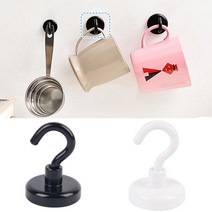 초강력 자석고리 네오디움걸이 탈부착후크 냉장고 타공판 가방 모자 캠핑 중형 1P, 검정색