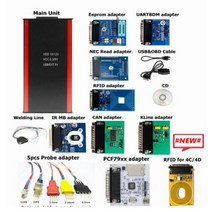 새로운 V86 Iprog 프로그래머 2019 년까지 자동차 키 + IMMO OFF DPF 오프 마일리지 보정 에어백 리셋 PK, 03 IPROG 10 Adapters