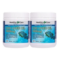 헬씨 케어 코드리버 오일 (대구간유) 1000mg 200 캡슐 X 2개, 1세트