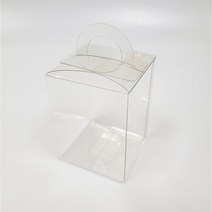 주연상사 캔들 포장상자 PET투명 손잡이 상자, 8.5cm*8.5cm*16.5cm(25장)