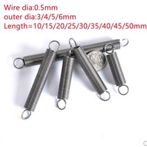 인장스프링 10pcs 와이어 0.5mm 외경 4mm5mm6mm 후크 연장 길이가 있는, 6mm, 20mm