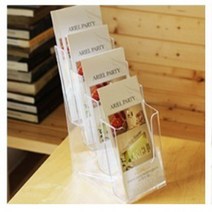 크리스탈 A6 브로셔 스탠드 팜플렛 카탈로그 인스타맛집 브로슈어 제품설명서, 1단-2칸