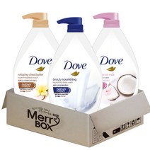 [메리박스] 도브 바디워시 (뷰티+시어버터+코코넛) 1000mlx3개, 1L , 1세트