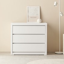 데코라인 아민 3단 속깊은 서랍장, 내추럴화이트