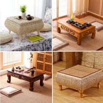 통나무 소나무 라탄 유럽풍 팔각 12각 게다리 대나무 떡 빵 찻상 소반 다과상 티 테이블, 베이지, 타입A