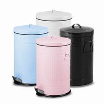 핑크/블루/블랙 무소음 양철 컬러 휴지통 3L, 블랙3L