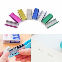 1 팩 12mm 크리에이티브 다채로운 스테인레스 스틸 스테이플 사무실 바인딩 용품 도매 (800 팩)