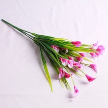 인조잔디매트 야외 테라스 잔디블럭 실내 베란다 현관 인공잔디 인공 꽃 플라스틱 5 포크 봄 잔디 칼라 녹, 05 rose red_03 6pcs