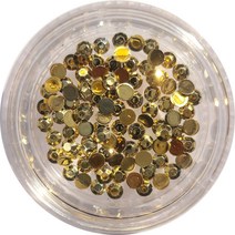 네일쎈 네일스톤파츠 아크릴 스톤 원형각 2.5mm 100pcs, 1개, 골드
