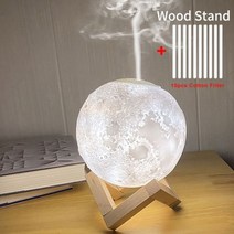 업소용소독기 880ML 초음파 달 모양 가습기 아로마 에센셜 오일 디퓨저 LED 야간 램프 USB 미스트 메이커 휴미디파이어 크리스마스 선물129399, 목재 10 필터, 배터리 없음