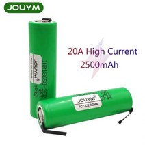 배터리 JOUYM 18650 2500mAh 3.7V INR18650 25R M 20A 방전 리튬 이온 15A 고전류 충전식 셀 니켈 시트, one option, 6-pieces