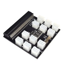 pci-e 12x6pin 전원 공급 장치 브레이크아웃 보드 어댑터 변환기 12v for ethereum btc antminer miner mining hp 서버 psu gpu, 검은색