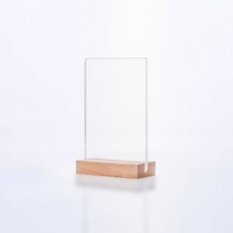 C2L 우드 스탠드 아크릴 쇼케이스 메뉴판 A6 세로 아크릴꽃이 뷰 아크릴POP 전시아크릴 아크릴안내판 POP가격표 왁싱메뉴판