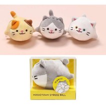 W 모찌타운 꾹꾹이 삼총사 스트레스볼 귀여운 향기나는 손인형, 치즈
