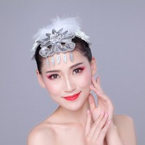 무용머리장식 무대 공연 스크런치 헤어슈슈 춤추다 퍼포먼스 클래식 에스닉 오프닝 댄스 태족무용 타조 깃털 2572177003