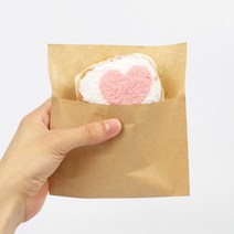 크라프트 봉투형 식품포장지2 (500매) 소 중 와플 고로케 샌드위치 쿠키 선물 내면코팅 종이팩, 소_15x(10+16)cm, 1묶음(200매)