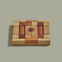 [숲소리] 블럭-천연블럭33P 영유아 원목 블럭 교구 장난감 선물, 1) 단품
