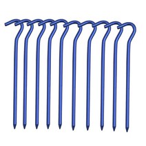 파이프지주대 말뚝 10 개/대 18cm 알루미늄 합금 텐트 Pegs 후크 정원 스테이크 그라운드 네일 해먹 캠핑 Guyline 천막 캐노피 Flysheet, [05] 10개 Blue