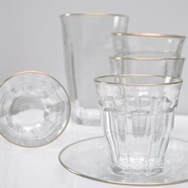 [듀라렉스] 피카디 골드라인 8 size * 홈카페 플렛화이트잔 프랑스 강화 유리컵, 50cl